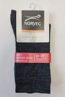 Носки NORVEG женские из шерсти мериноса серии MERINO WOOL антрацит
